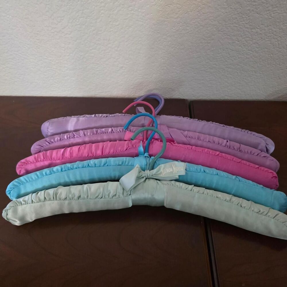 Neiman Marcus multi-colored padded hangers in pastel shades